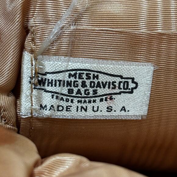 Vintage 1940's Whiting & Davis evening bag gold metal mesh shoulderbag purse - Picture 7 of 12